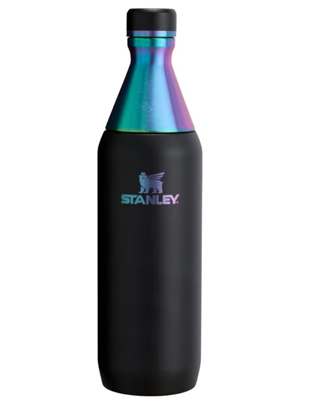 Stanley Black Bottle with Iridescent Neck